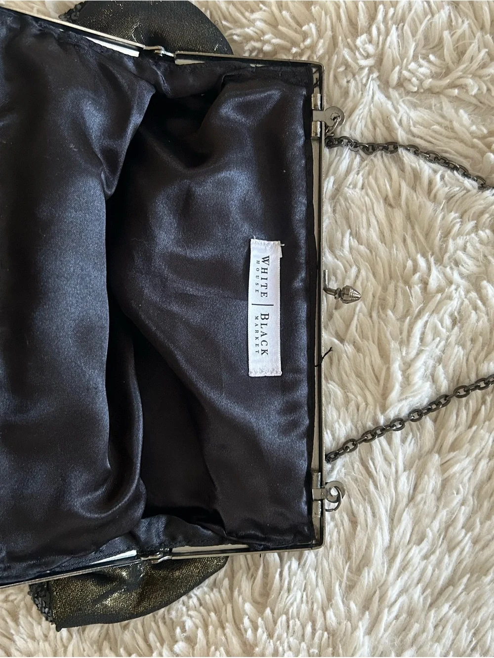 Black Sequin Beaded Floral Evening Clutch